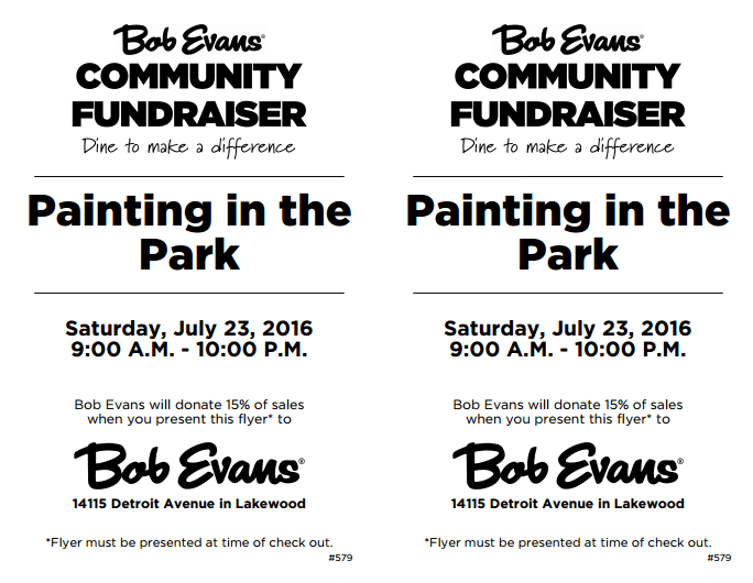 Dine For A Purpose Painting In The Park Flyer